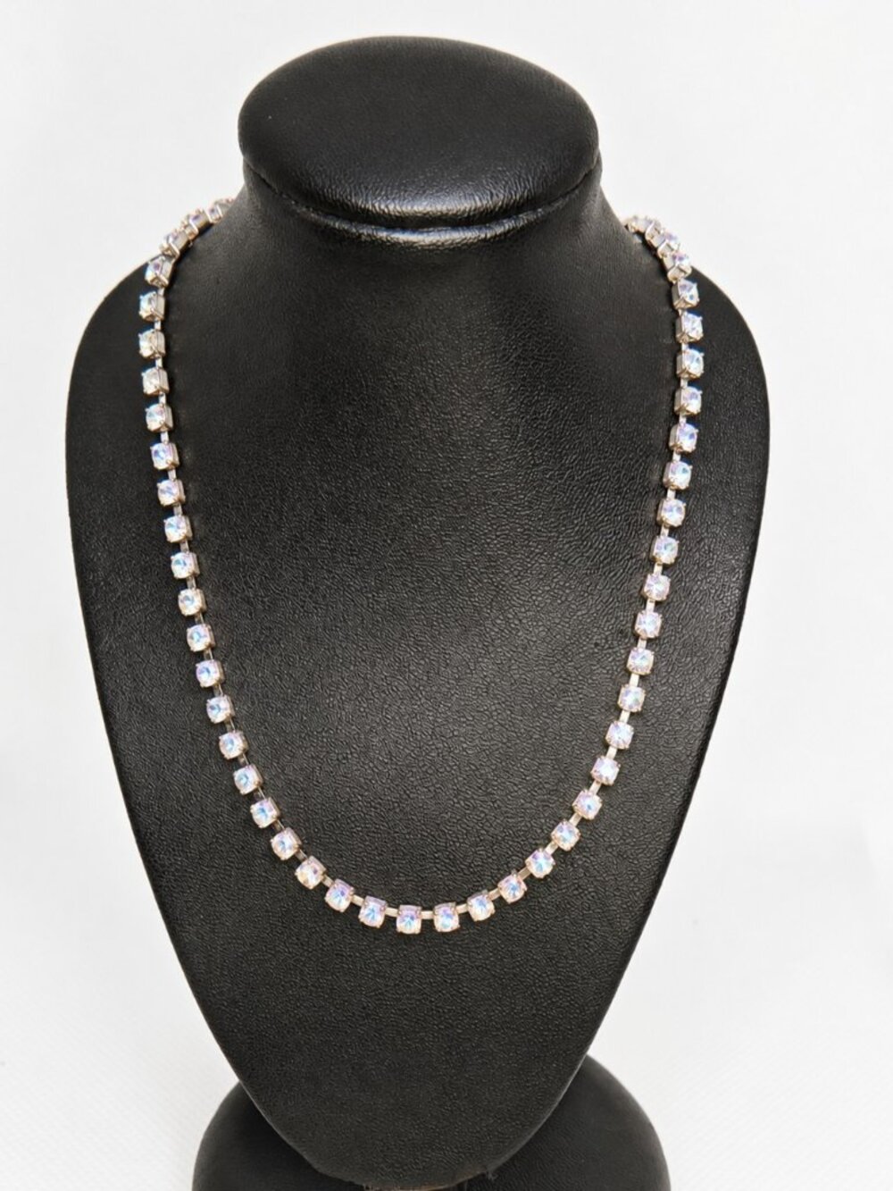 Vintage-Inspired Aurora Borealis Rhinestone Necklace